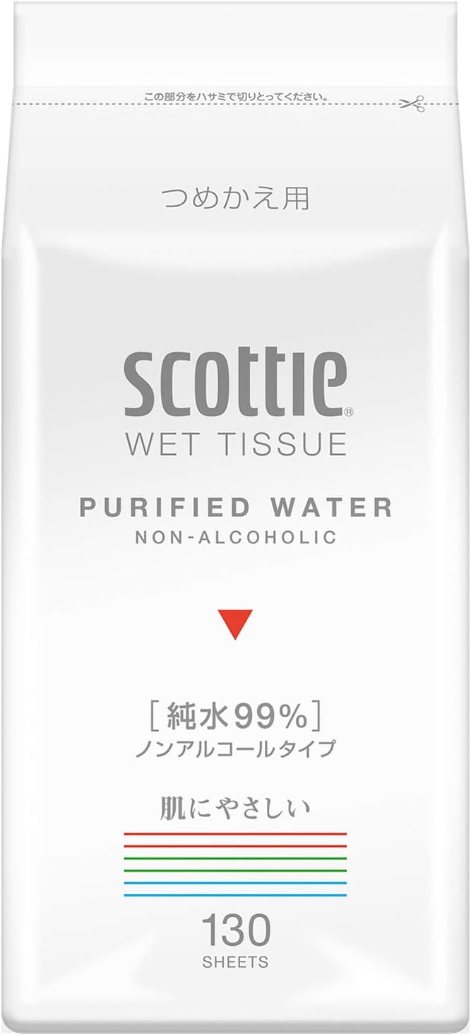 スコッティウェットティシュー純水９９％　１３０枚　詰替
