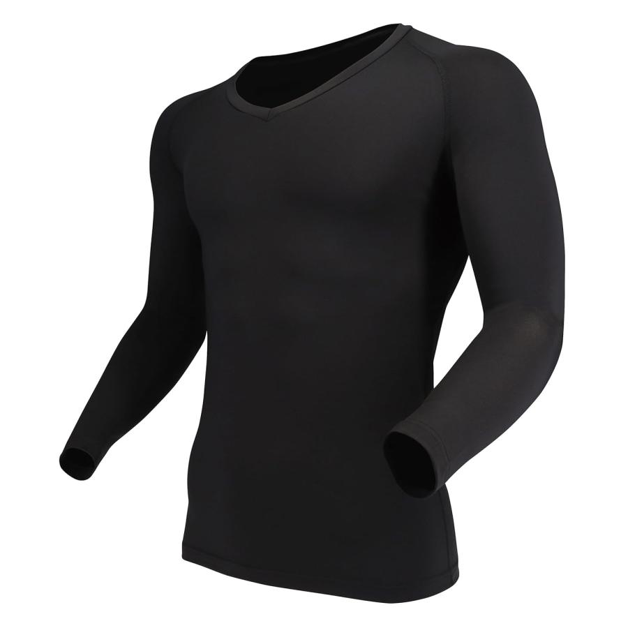 ＪＷ－６３９　１１．ブラック　冷感ロングＶネックシャツ