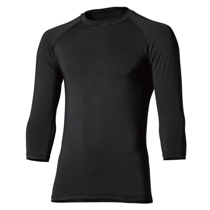 ＪＷ－６２９　１１．ブラック　冷感７分袖クルーシャツ