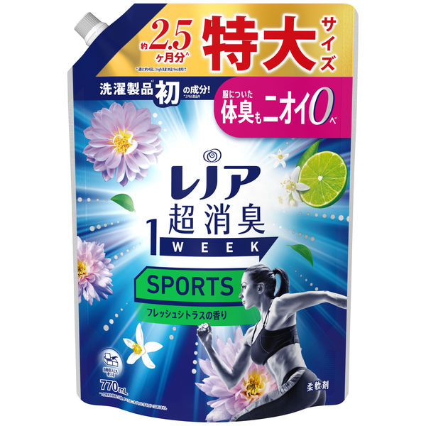 レノア超消臭１ｗｅｅｋＳＰＯＲＴＳフレッシュシトラスの香りつめかえ用特大サイズ７７０ｍＬ