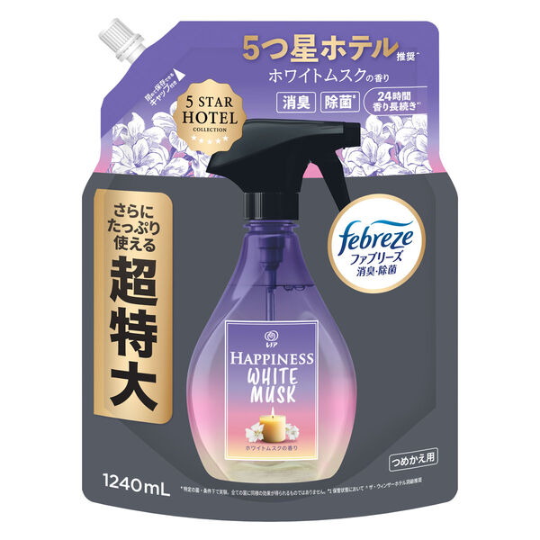 レノアハピネスミスト　ホワイトムスクの香り　つめかえ用４回分　１，２４０ｍＬ