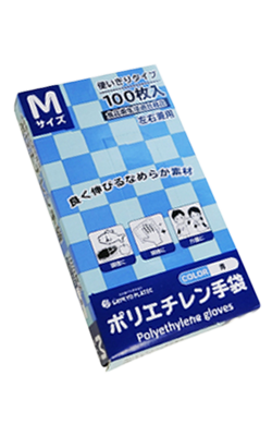 ＨＧＣＢＭー１００ポリエチレン手袋ブルー　１００枚　Ｍ