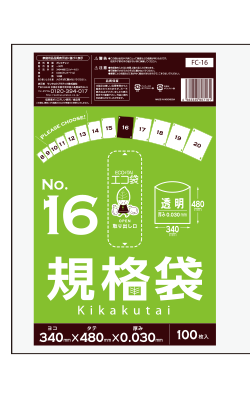 ＦＣー１６　規格袋１６号１００枚０３０厚