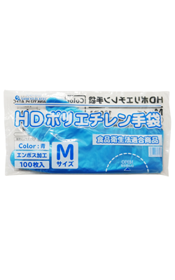 ＨＰＧＭー１００Ｂ　ＨＤポリエチレン手袋　Ｍ　１００枚　袋入