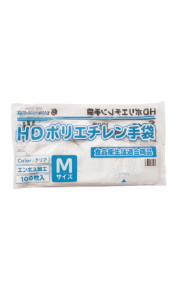 ＨＰＧＭー１００　ＨＤポリエチレン手袋　Ｍ　１００枚　袋入