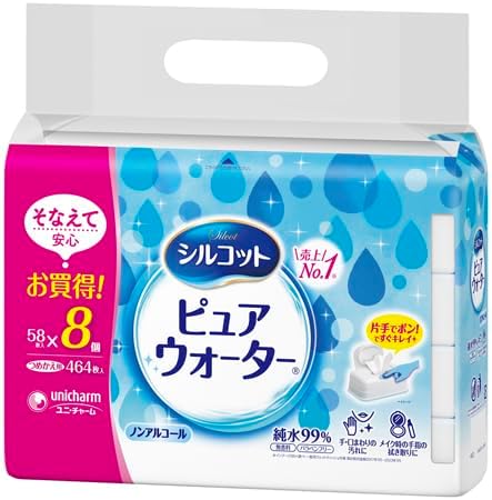 シルコットピュアウォーターＷＴ替５８枚×８