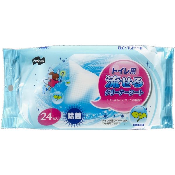 コンドル　トイレ用流せるクリーナーシート　２４枚入