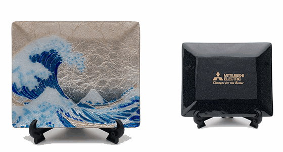 【MC4108】七宝焼き角皿＜沖浪＞