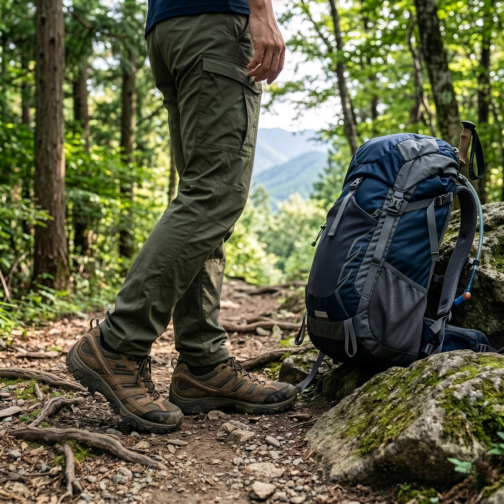 長時間歩行するトレッキングシューズの疲労軽減に