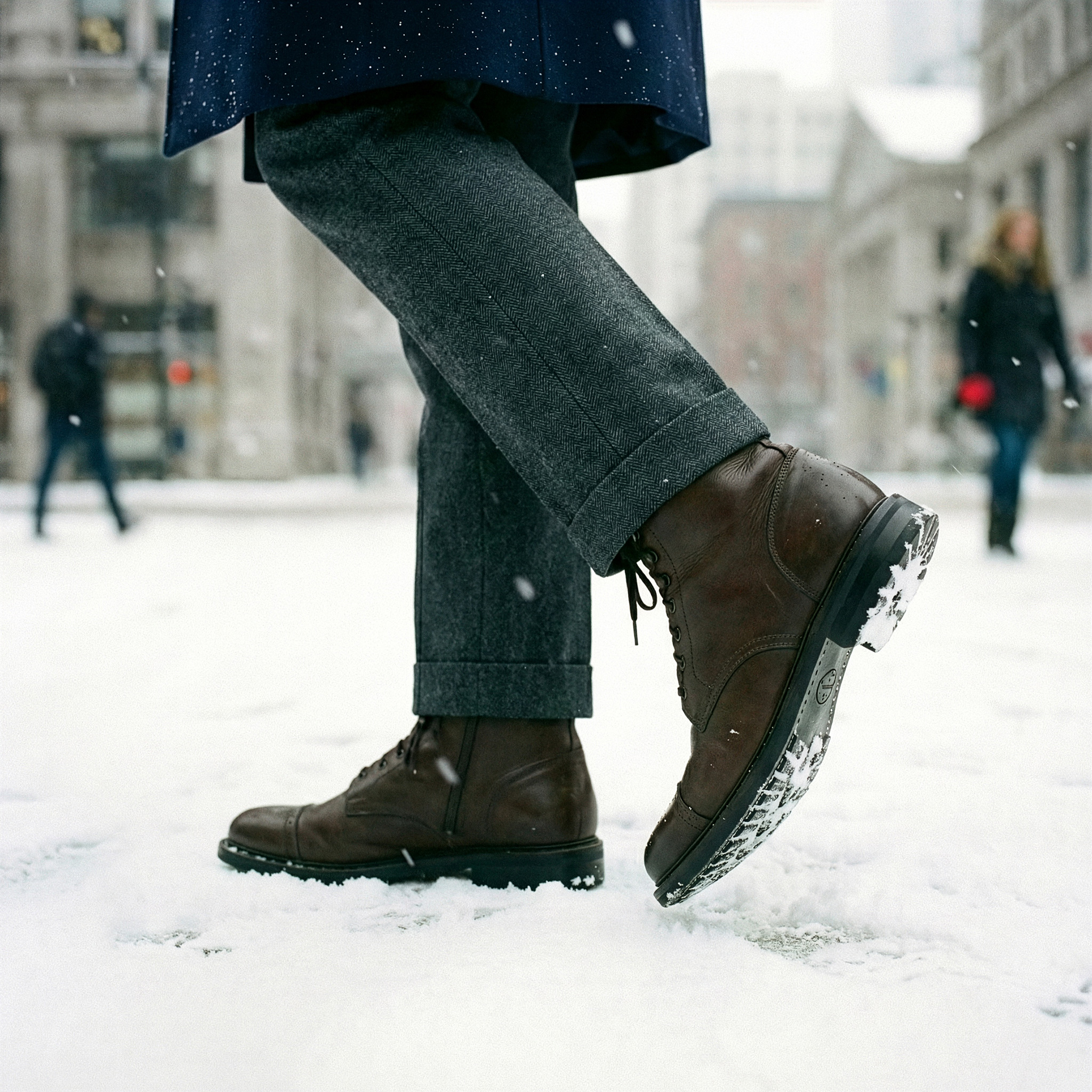雪用のレザーブーツ