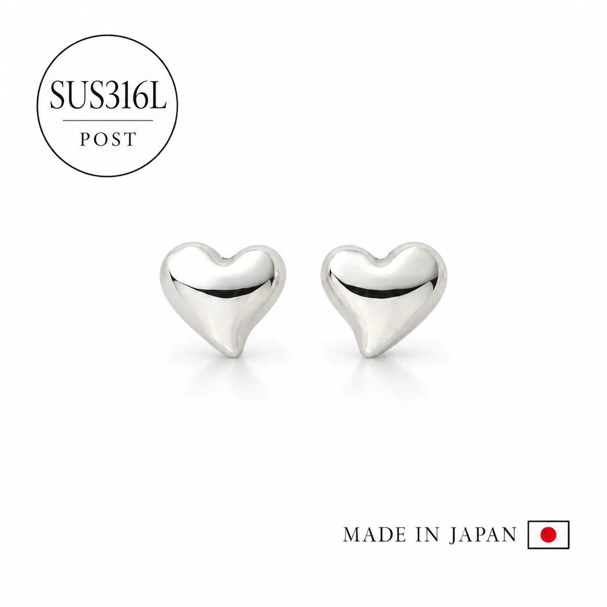 日本製 刻印入りステンレスポストピアス（316Lサージカルステンレス）[st1]