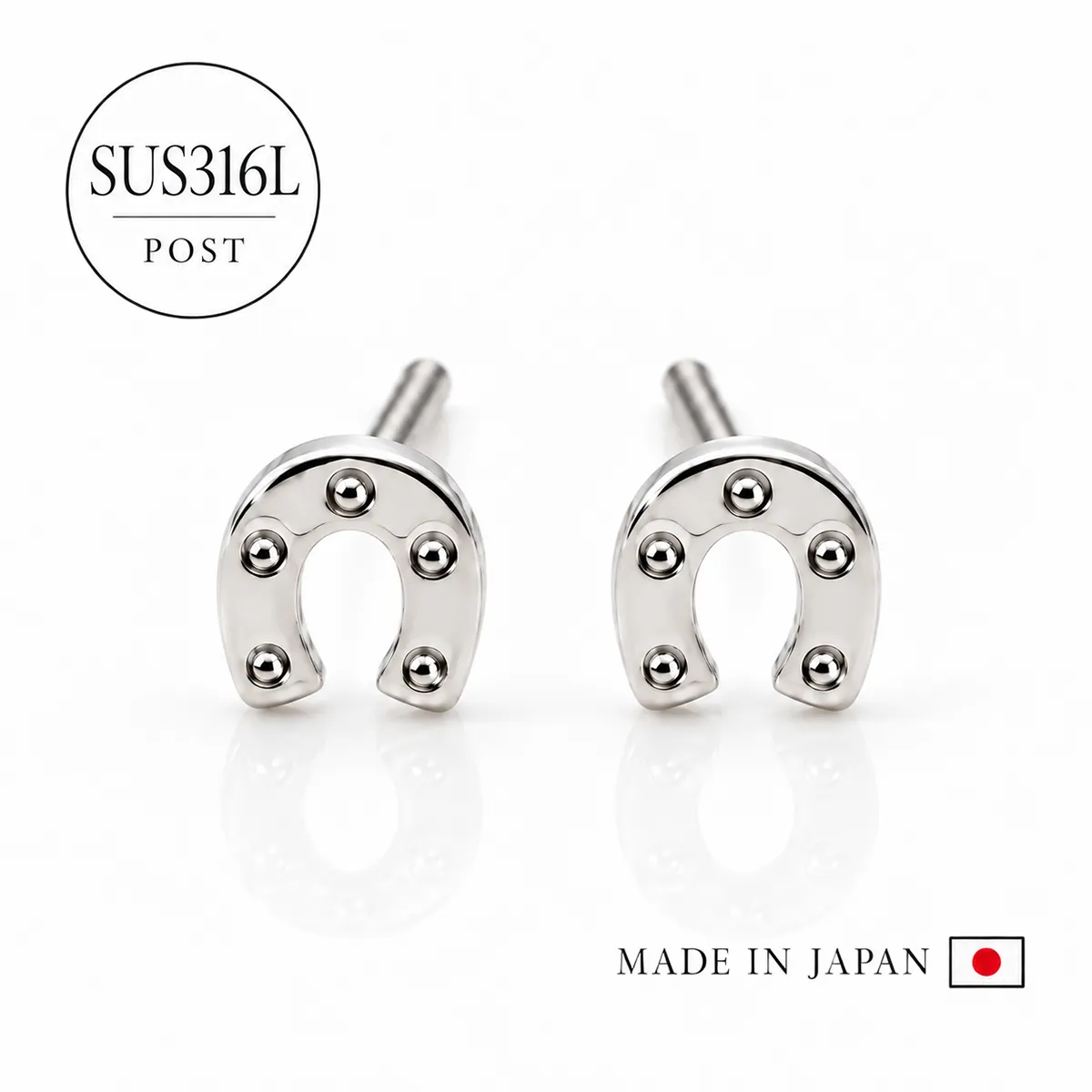日本製 刻印入りステンレスポストピアス（316Lサージカルステンレス）[st13]