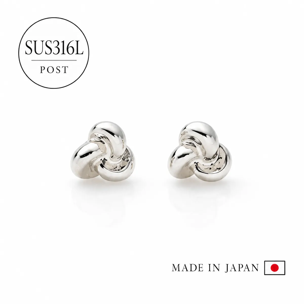 日本製 刻印入りステンレスポストピアス（316Lサージカルステンレス）[st3]