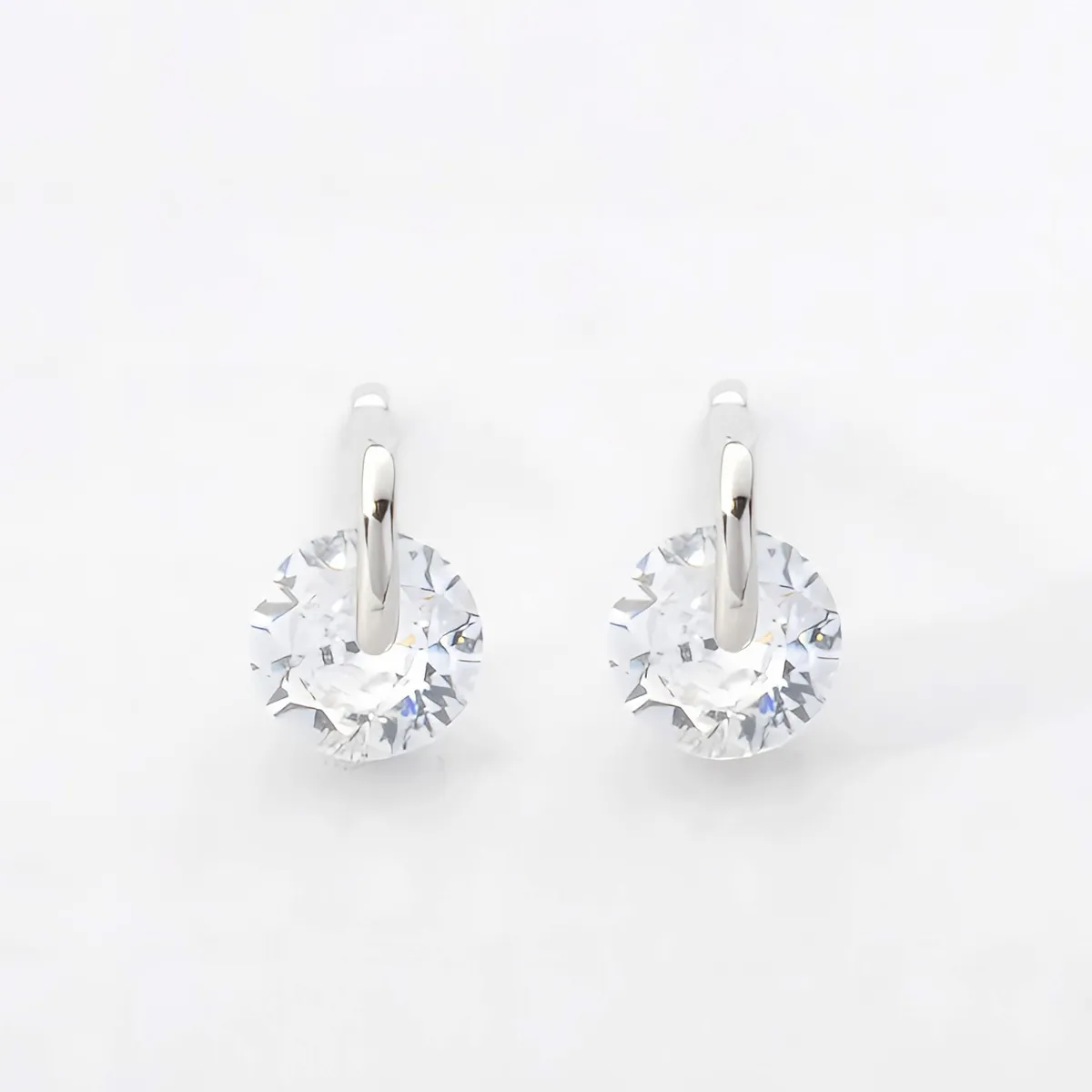 シルバー925（silver925 / sterling silver）一粒ストーンピアス｜フープデザイン・上品スタッド・日本製