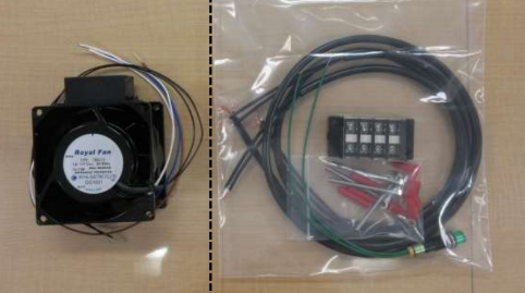 回転停止アラーム付き冷却ファン AC115V □120×38厚　付属品