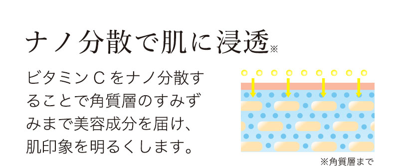ナノ分散で肌に浸透