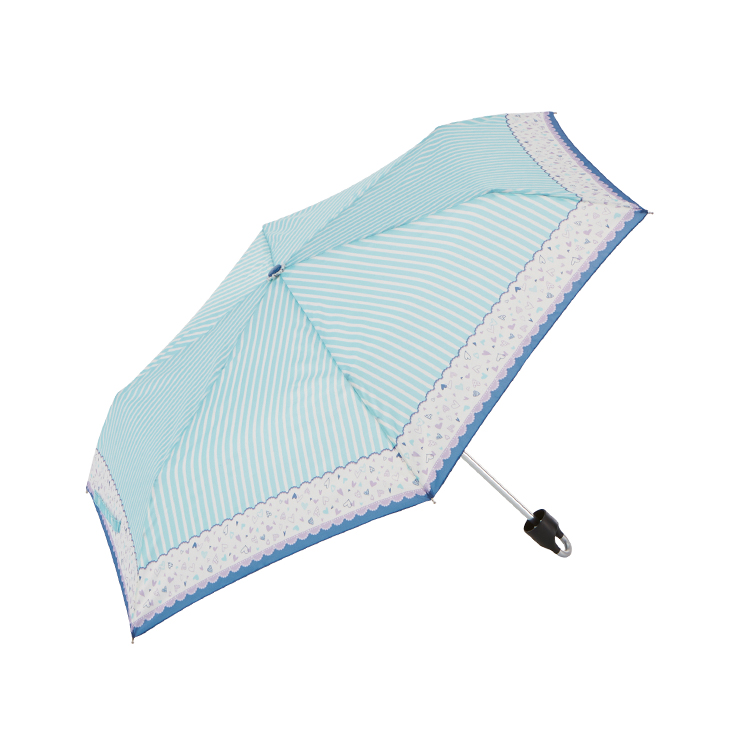 【キ折傘】ハートストライプ