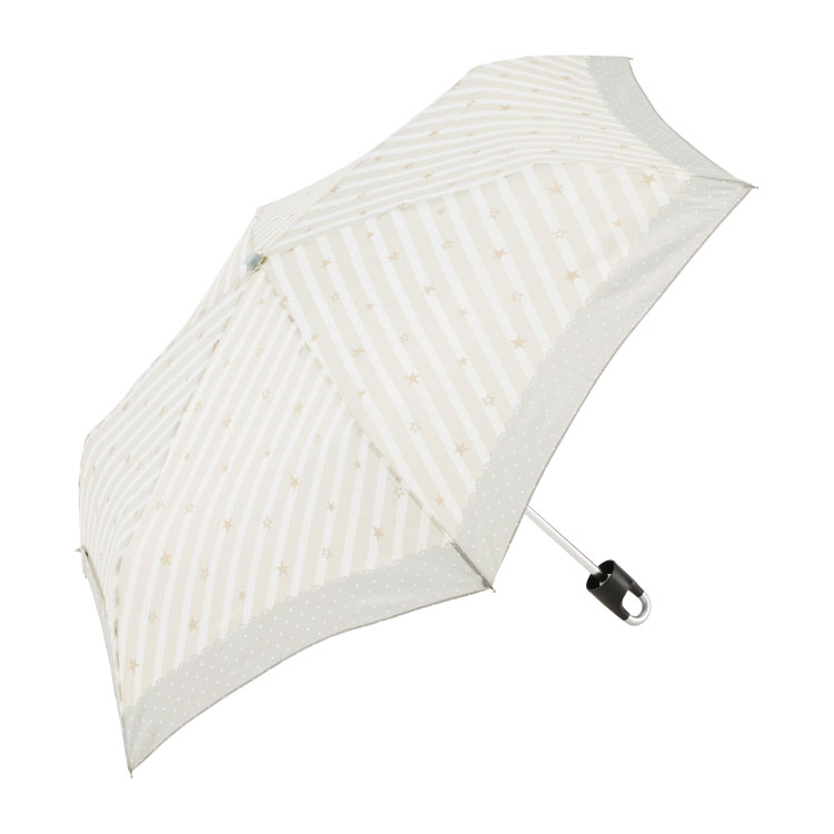 【折傘ジュニア】カラビナ付きストライプ＆スター