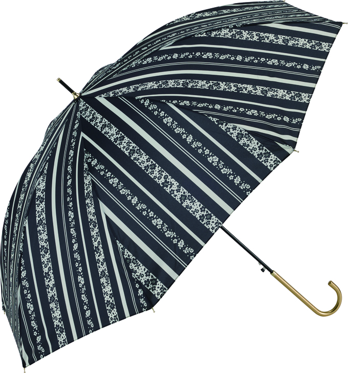 【長傘】ストライプパッチワーク