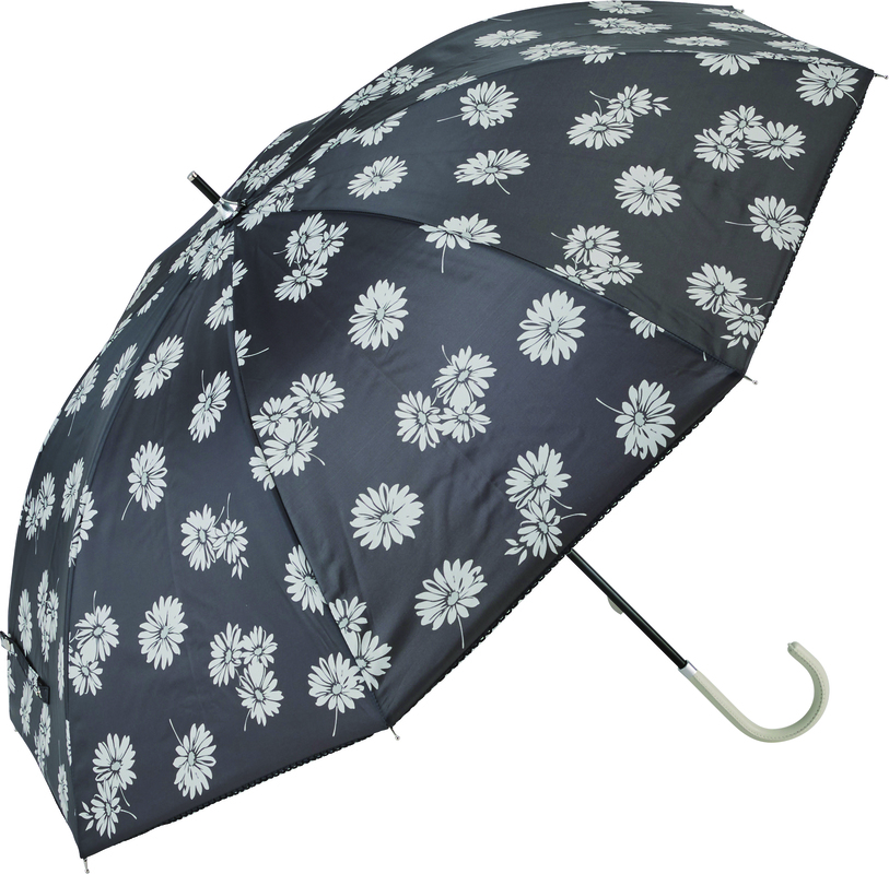 【晴雨兼用傘】モノクロフラワー