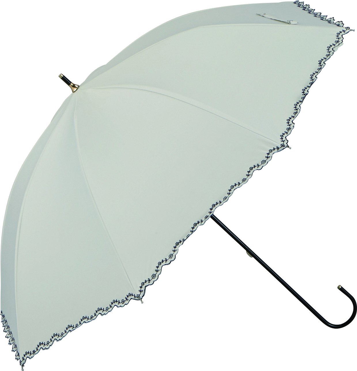 【日長傘】1本骨小花刺繍スカラップ