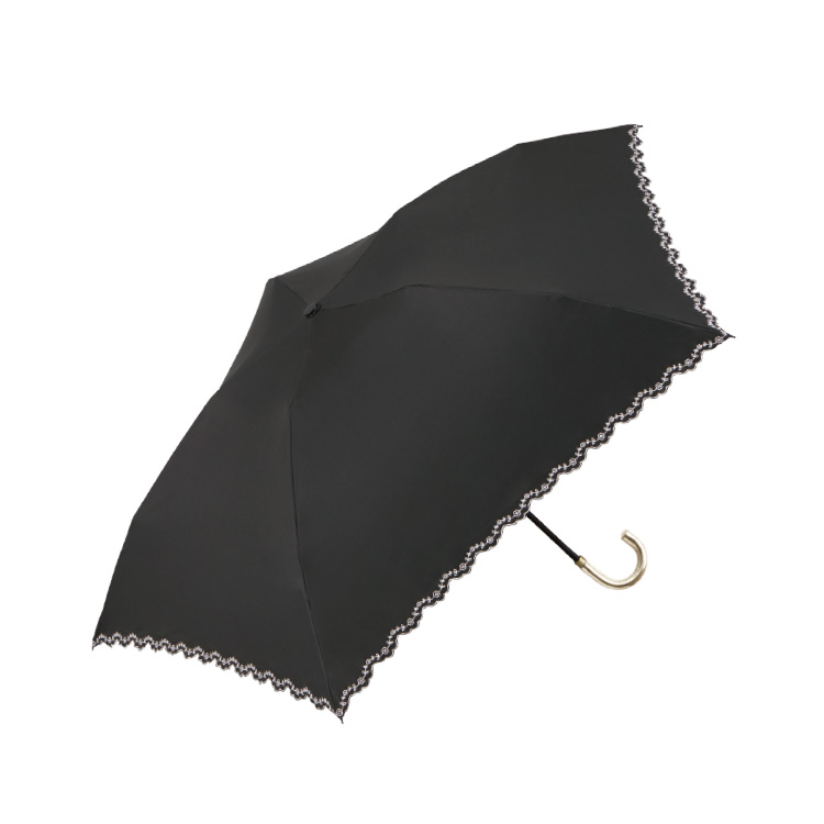 【日折傘】小花刺繍スカラップ