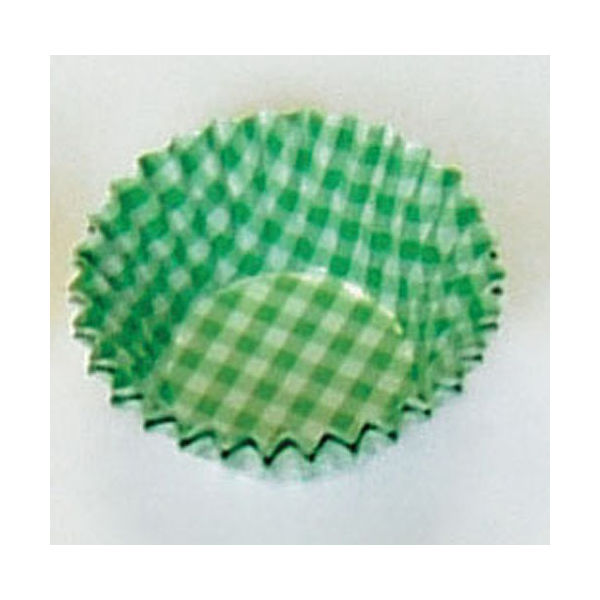 【取寄商品】オーブンケースチェック柄(250枚入り)5号深口 緑