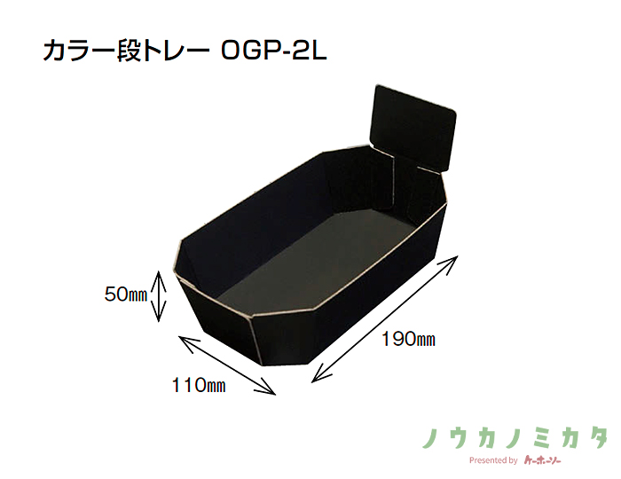 紙器 カラー段トレー OGP-2L 黒 AZ0321-03 190×110×50