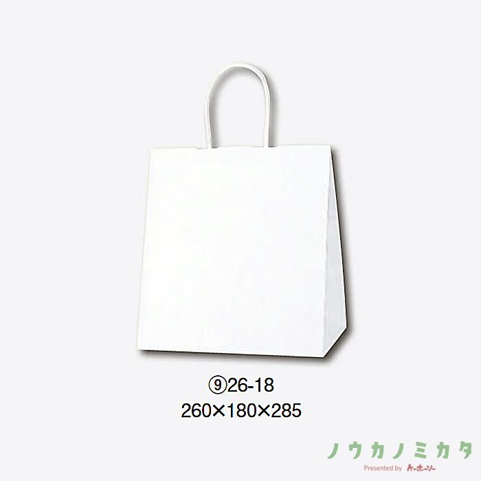 HEIKO 紙袋 25チャームバッグ丸紐 26-18 白無地　カフェ資材