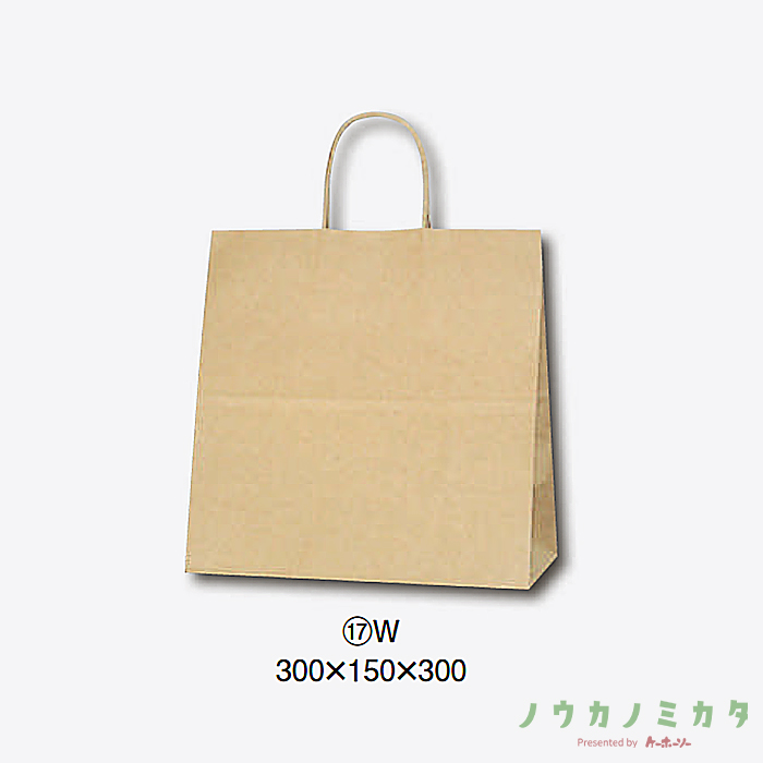 HEIKO 紙袋 25チャームバッグ丸紐 W 未晒無地　カフェ資材