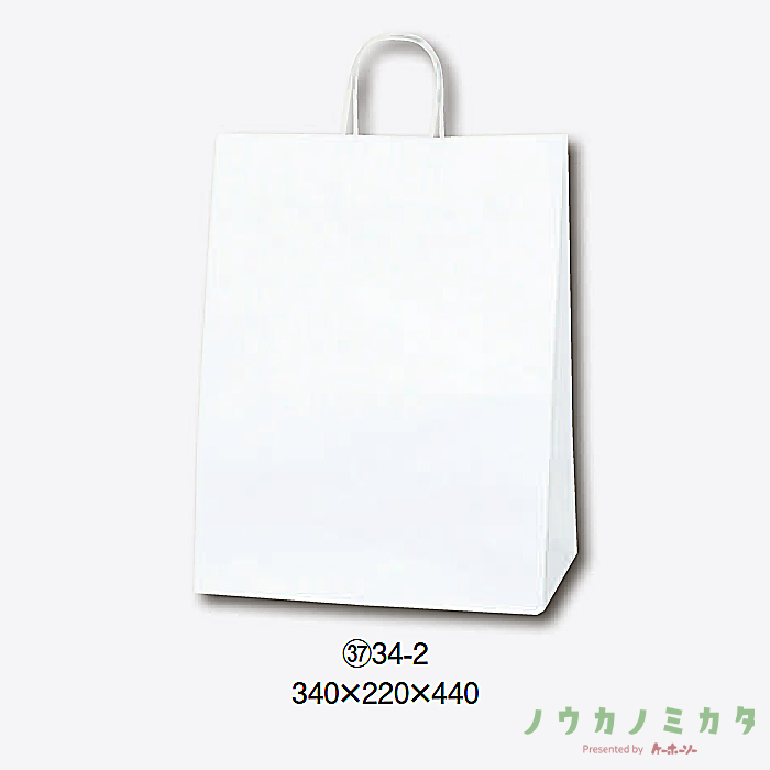 HEIKO 紙袋 25チャームバッグ丸紐 34-2 白無地　カフェ資材