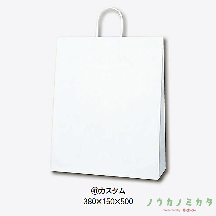 HEIKO 紙袋 25チャームバッグ丸紐 カスタム 白無地　カフェ資材