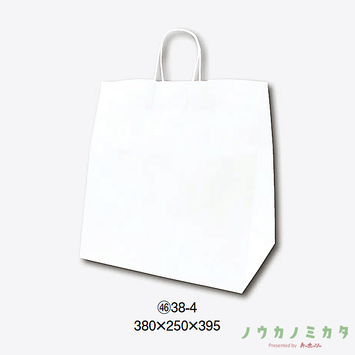 HEIKO 紙袋 25チャームバッグ丸紐 38-4 白無地　カフェ資材