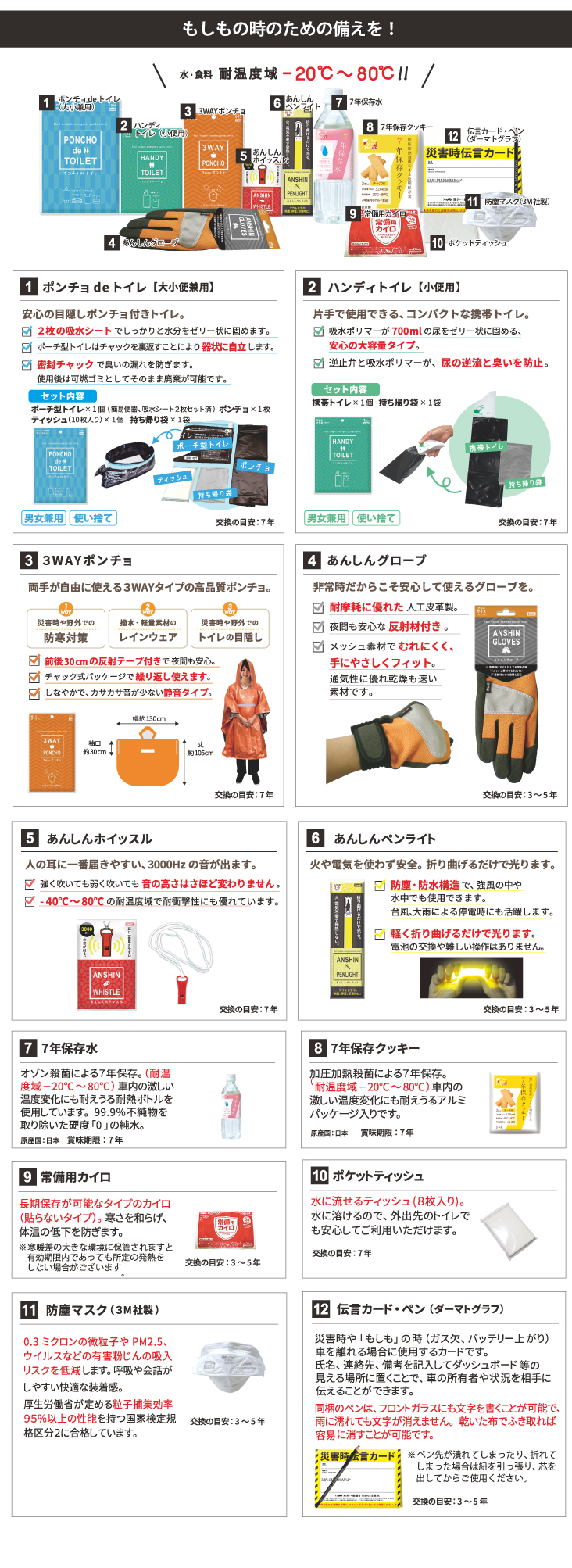 車用　防災セット