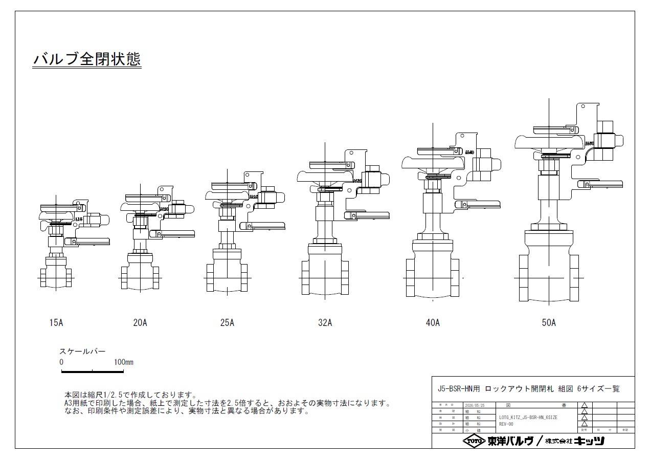 ロックアウト開閉札 図面・外径図2