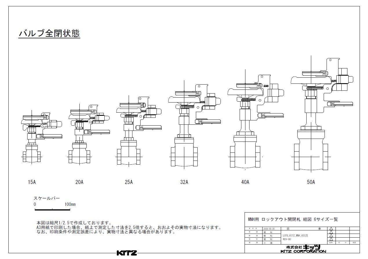 ロックアウト開閉札 図面・外径図2