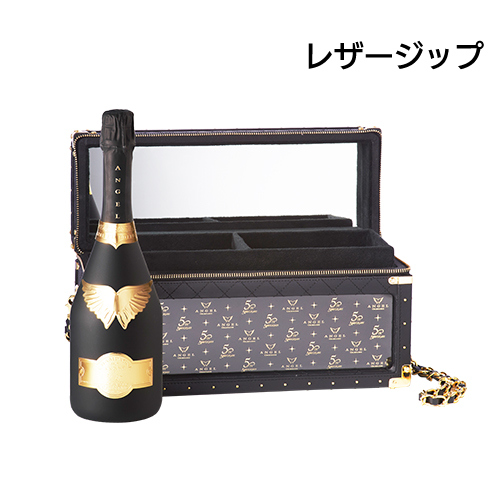 エンジェル シャンパン ブリュットブラック 5th Anniv. レザージップ 750ml (正規）