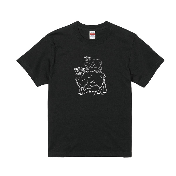 【えこりん村様限定】Tシャツ　羊親子　黒