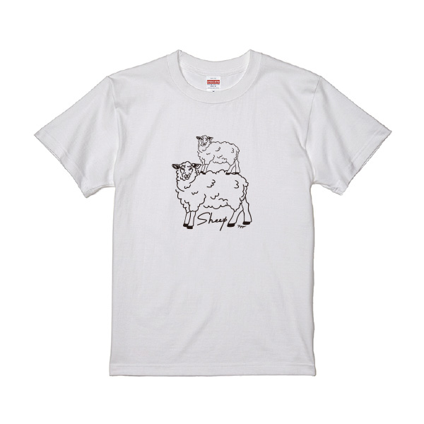 【えこりん村様限定】Tシャツ　羊親子　白