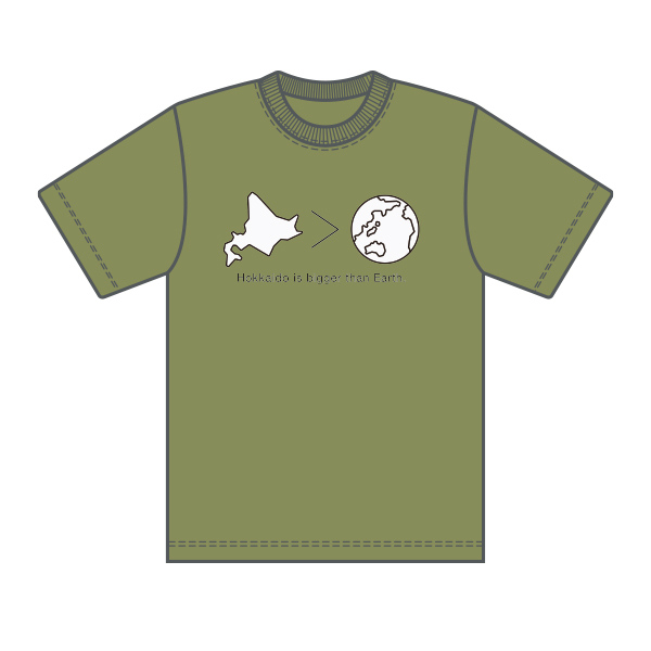 北海道Tシャツ　Namara Dekai　ライトオリーブ【ちばしげ】