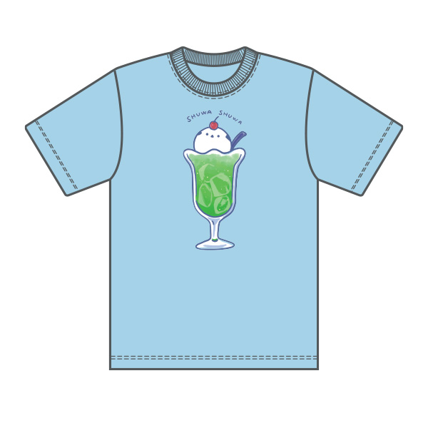 北海道Tシャツ　しゅわしゅわエナガ　クリームソーダ【のりピス】