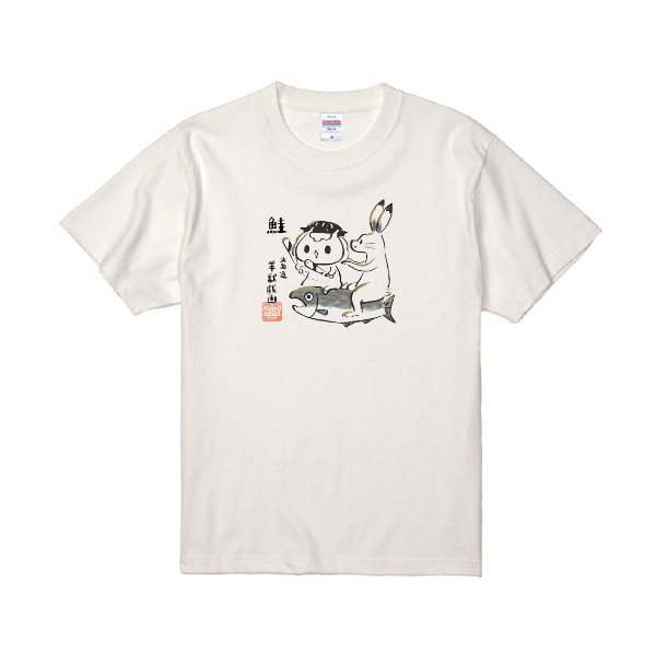 ジンギスカンのジンくん　ザ・ジャパン　羊獣戯画　Tシャツ　バニラ