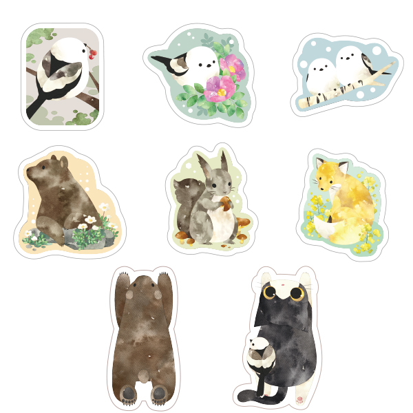 北の動物たちmofumofu　アクリルマグネット