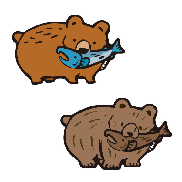 くまとしゃけとほっかいどう　アクリルマグネット