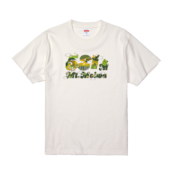 【藻岩山限定】Mt.MOIWA531Tシャツ（ちばしげ）　バニラ　刷り色グリーン