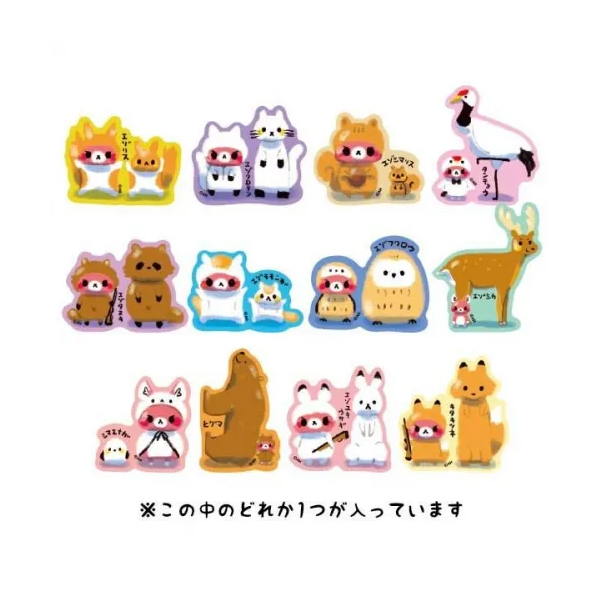 またぎのもみじちゃん　北海道の動物たちと背比べ　トレーディングステッカー