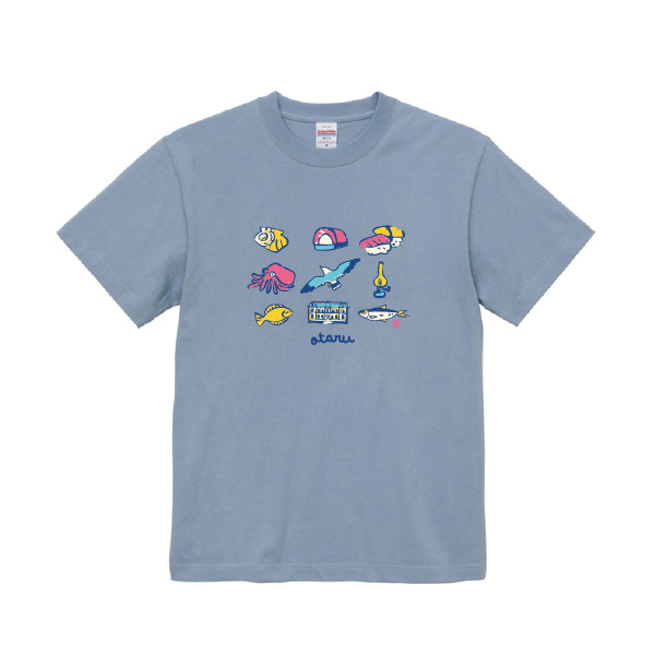 【山吹商店様限定】小樽かまぼこTシャツ　アシッドブルー