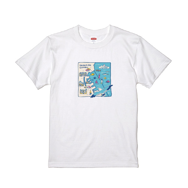 【山吹商店様限定】小樽MAPTシャツ　ホワイト