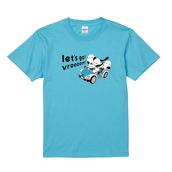 ぴよ手帖　Tシャツ　シマエナガドライブ　アクアブルー