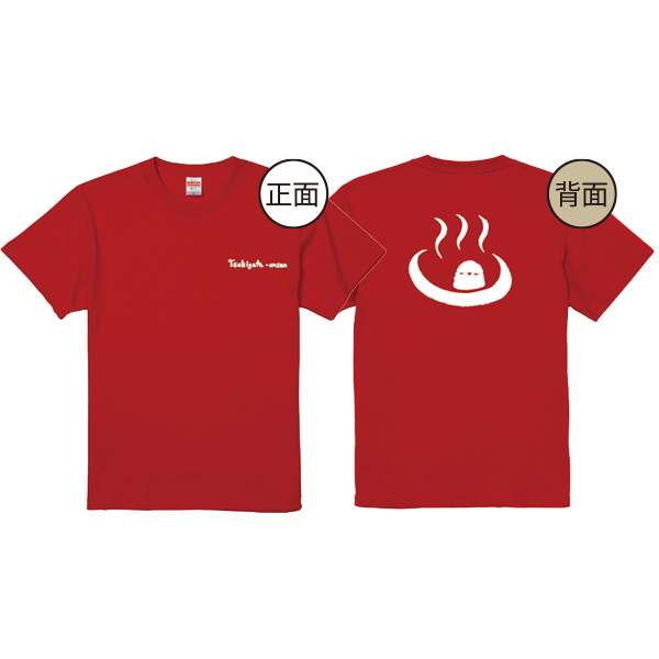 Accotori 【月形温泉ゆりかご様限定】月形温泉Tシャツ　温泉シマエナガ　レッド